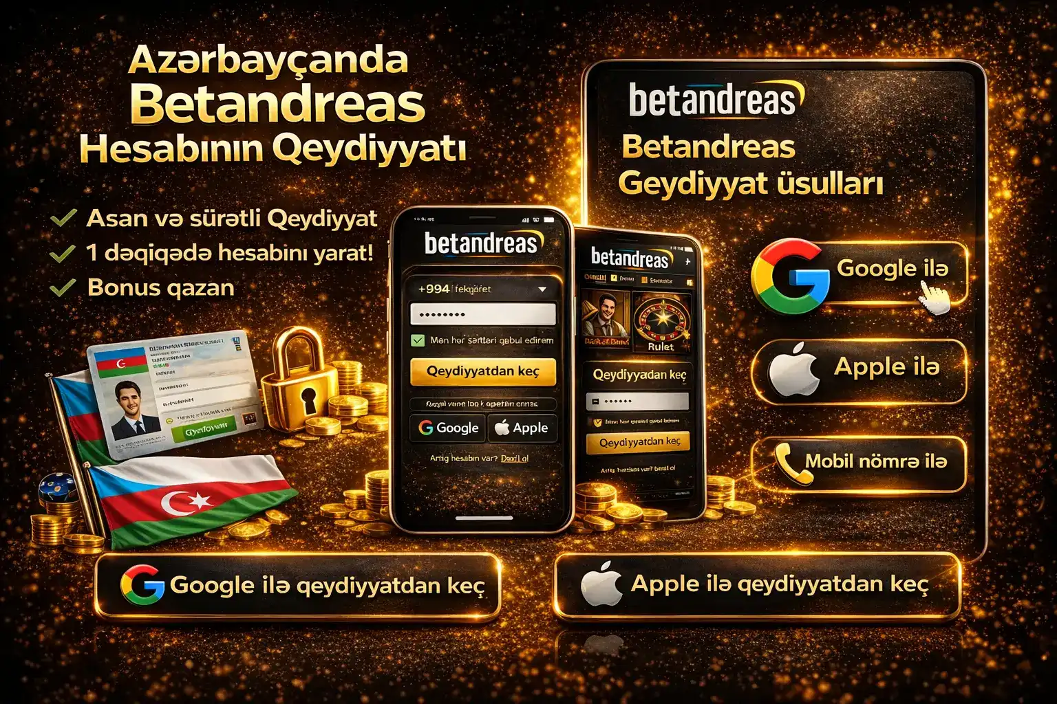 Betandreas platformasında qeydiyyat üsulları – sürətli və rahat qeydiyyat