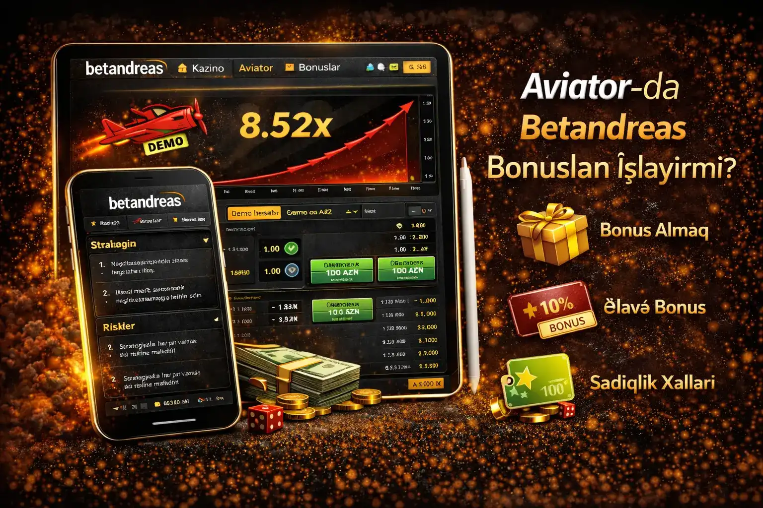 Betandreas bonusları Aviator oyununda – aktivasiya və şərtlər
