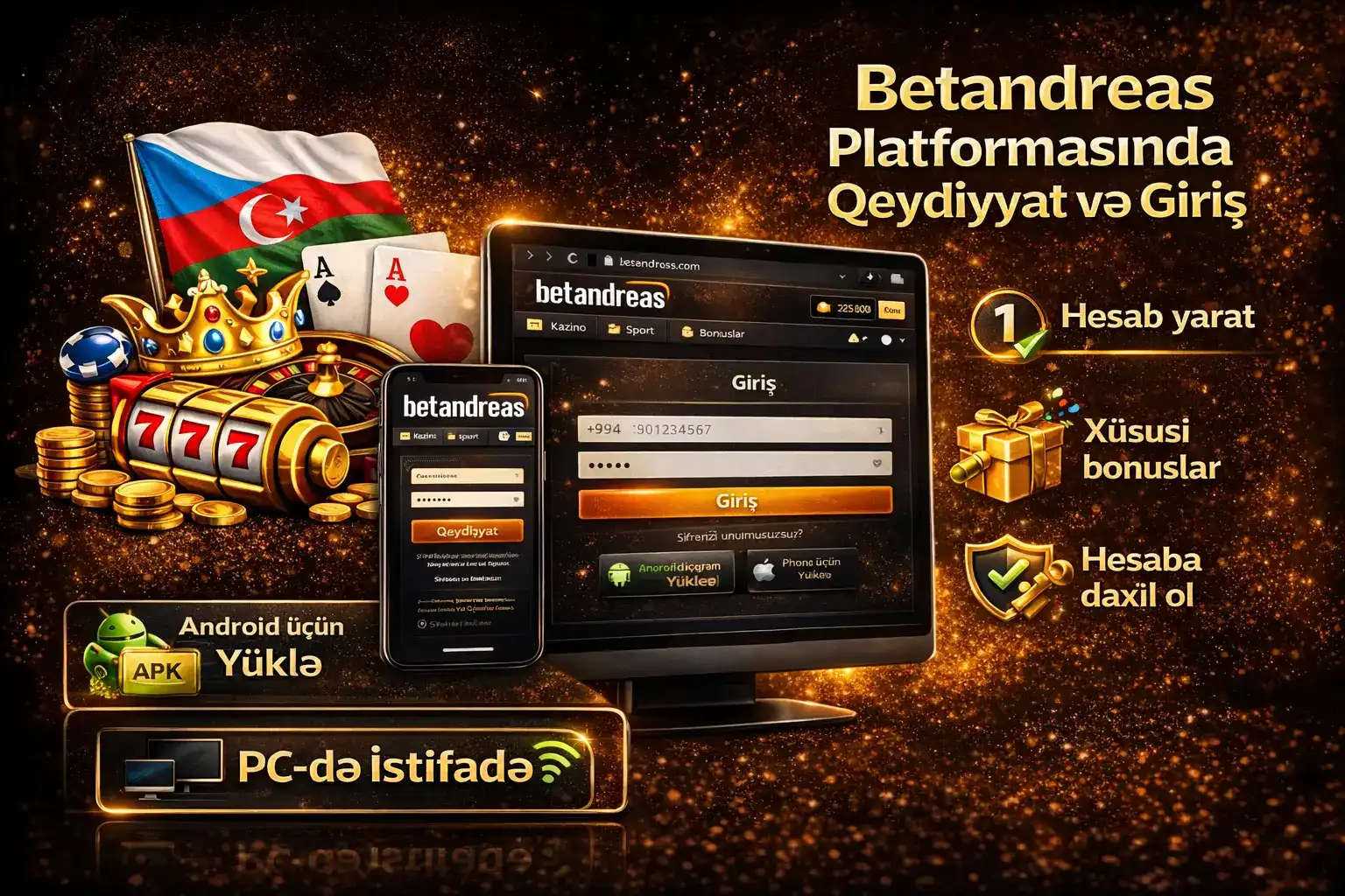 Betandreas platformasında qeydiyyat və giriş – rəsmi onlayn kazino və mərc saytı